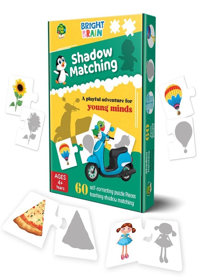 The Book Tree Bright Brain Shadow Matching 60 (30 Sets) Piece Jigsaw Puzzle for Preschoolers, Educational Toy for Learning Matching Pictures, Gifts for Kids Ages 3 to 6 by Majestic Book Club - Image 1